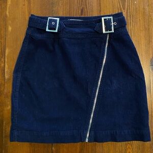 Y2K Urban Outfitters Asymmetrical Navy Skirt with Buckles